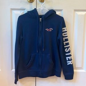 Blue Hollister Zip-Up Sweatshirt M